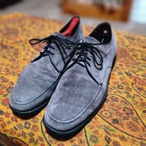 Vintage Hush Puppies "Wayne" Men's Gray Suede Shoes, 10D